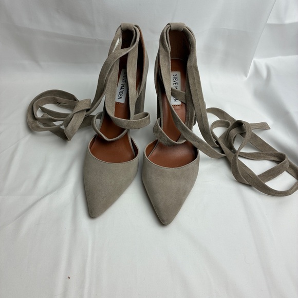 Steve Madden Women Wrap Heels 7M Suede Pointed Toe Indie Sleaze Noir Date Night - Picture 3 of 11